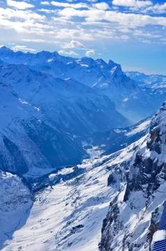 Snow mountain in titlis Stock Photos