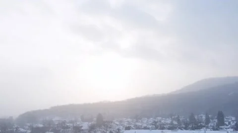 Snow mountain town Stock Footage 255296867