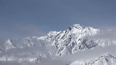 Snow mountains with clouds and mist is beautiful landscape by time-lapse 스톡 동영상 149967062