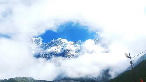 SNOW MOUNTAINS IN CLOUDS RING Stock Photos