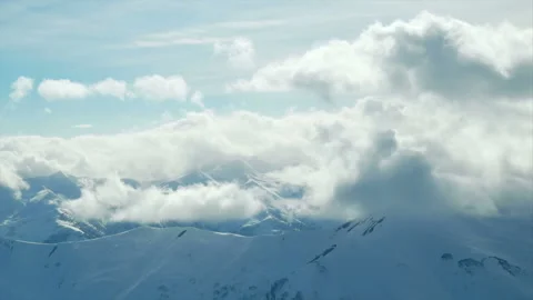 Snow mountains cloudy winter landscape nature sun timelapse Stock-Footage 112271533