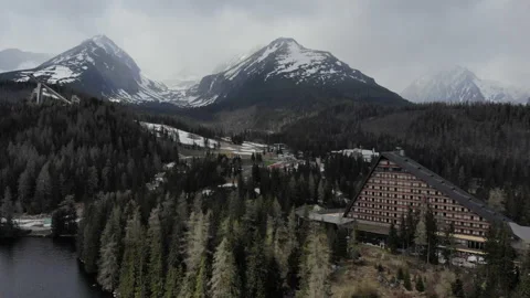 Snow in the mountains drone view Stock Footage 236728296