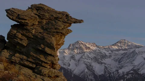 Snow in the mountains Video stock 35645689