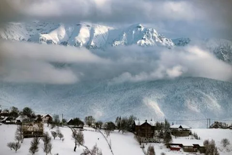 Snow in the mountains Stock Photos