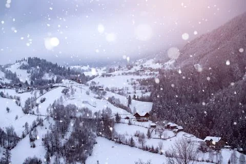 Snow in the mountains Stock Photos