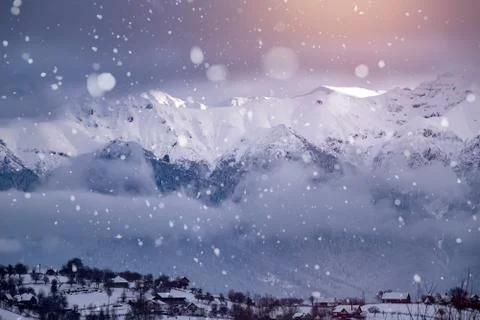 Snow in the mountains Stock Photos
