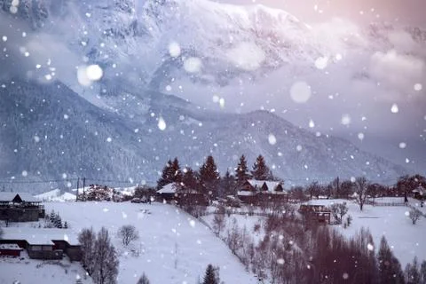 Snow in the mountains Stock Photos
