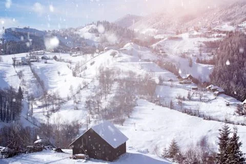 Snow in the mountains Stock Photos