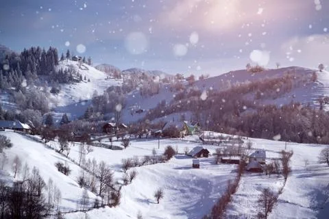 Snow in the mountains Stock Photos