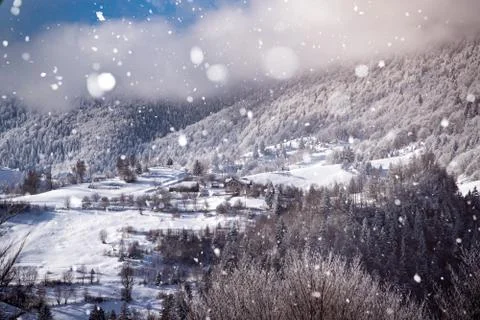 Snow in the mountains Stock Photos