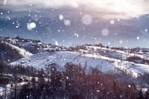 Snow in the mountains Stock Photos