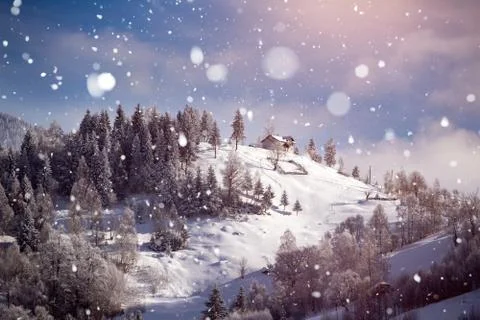 Snow in the mountains Stock Photos