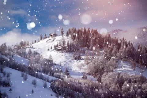 Snow in the mountains Stock Photos