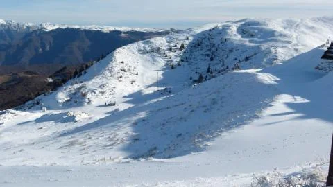 Snow up in the mountains Stock Photos