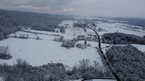Snow in mountains Stock Photos