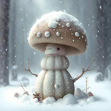 Snow mushroom Stock Illustration