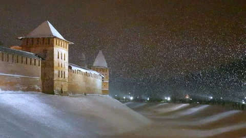Snow near the Kremlin 库存影片 112670894