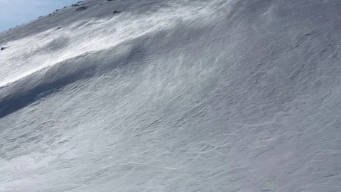 The snow never moves on a mountain slope Stock Footage 69786672