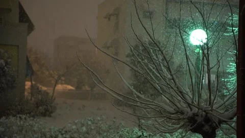 Snow night Video stock 149841182