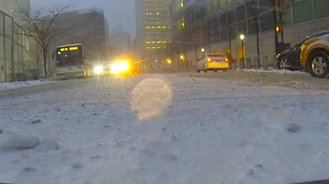 Snow Night in NYC Video stock 46251368