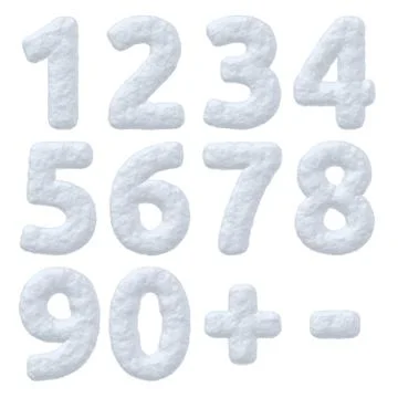 Snow numbers set Illustrazione stock