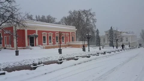 Snow in old city. Stock Footage 143332010
