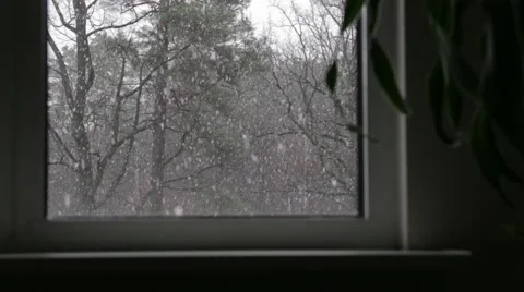 Snow Outside the Window 02 Stock Footage 63528686