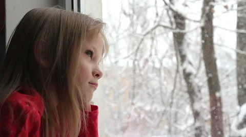 Snow outside the Window HD Video stock 30598181