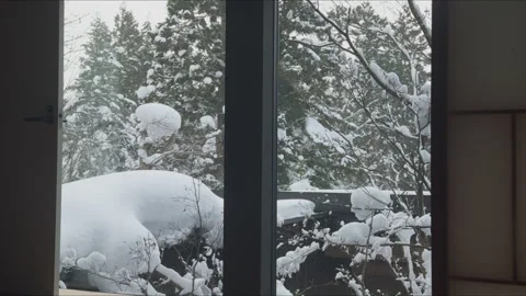 Snow Outside Windows Stock Footage 316074014