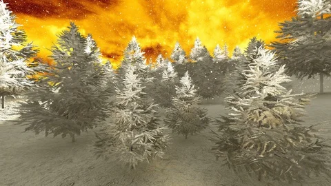 Snow over abstract forest Stock Footage 115404776