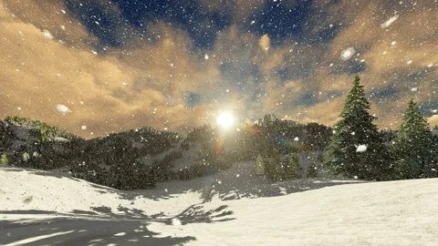 Snow over mountain forest day time Stock Footage 169515196