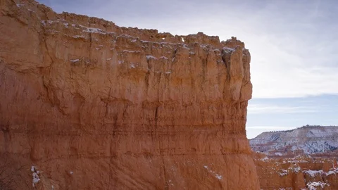 Snow over the rock formations at Bryce Canyon Stock Footage 104112683