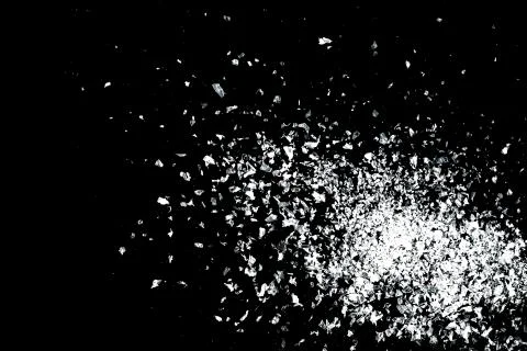 Snow overlay background isolated on black. Stock Photos