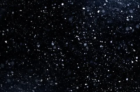 Snow overlay effect with drifting snow particles. Winter storm motion in cold Stock Photos