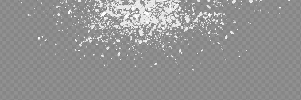 Snow overlay on transparent background. Vector illustration of falling Stock Illustration