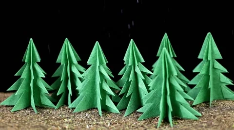 Snow in the paper forest Video stock 60267126