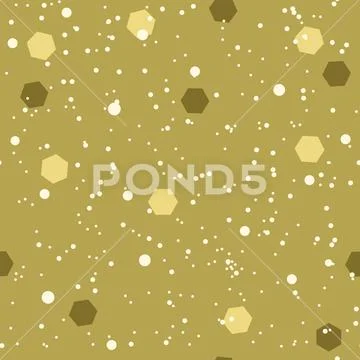 Snow pattern with hexagonal confetti. Seamless vector 库存插图