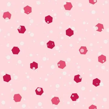 Snow pattern with hexagonal confetti. Seamless vector Stock Illustration