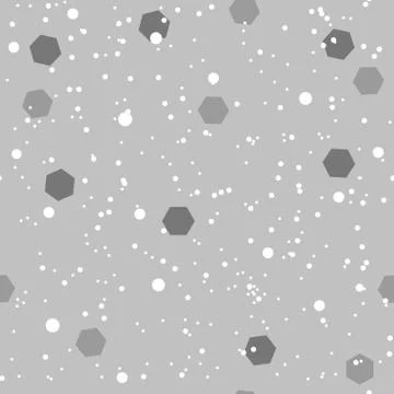 Snow pattern with hexagonal confetti. Seamless vector Stock Illustration