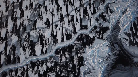 Snow patterns on ice and city Stock Footage 100135307