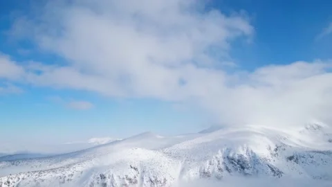 Snow Peaks Ski Resort Sunrays Timelapse Clouds Borovets 스톡 동영상 235559061