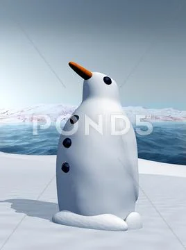 Snow penguin Stock Illustration