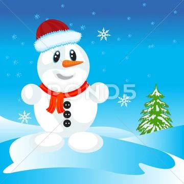 Snow person from snow Stock Illustration