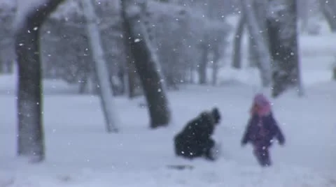 Snow play 1 Stock Footage 10699355