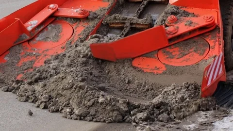 Snow-plough in closeup Video stock 83242751