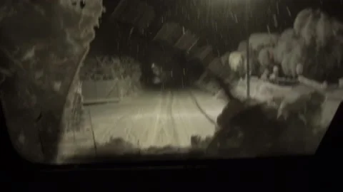 Snow plow in action during a snowfall Video stock 153318846