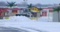 Snow Plow Clearing Lot HD Footage