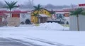 Snow Plow Clearing Lot HD Footage