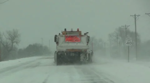 Snow Plow in the Lead Stock Footage 54756619