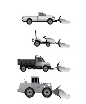 Snow plow vector illustrations Stock Illustration